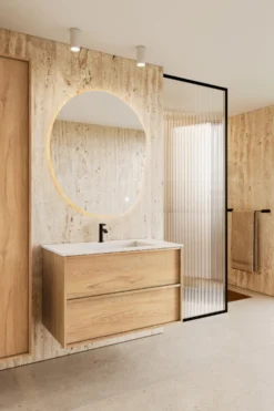 Allaskaappi altaalla Hietakari Casa H04, 1190x457x500 mm, valkoinen Corian-allas, eri värejä