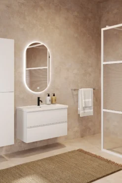 Allaskaappi altaalla Hietakari Luna L16, 590x380x500 mm, valkoinen keraaminen allas, eri värejä