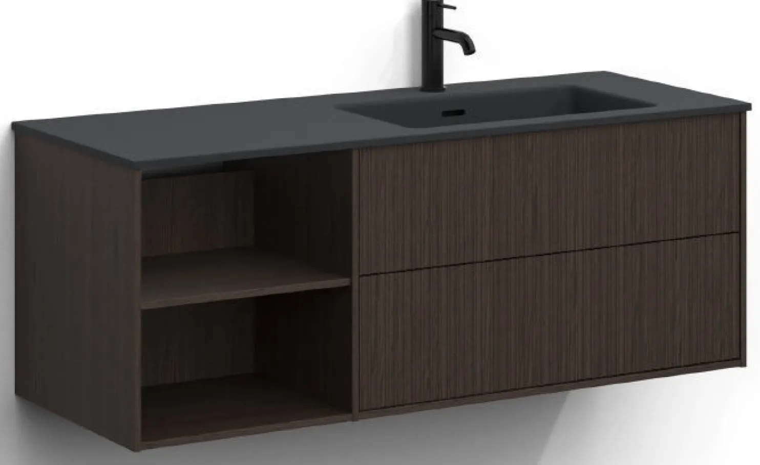 Allaskaappi altaalla Svedbergs Epos, 120x45cm, oikea, 2+0 ltk, push-open, eri vaihtoehtoja