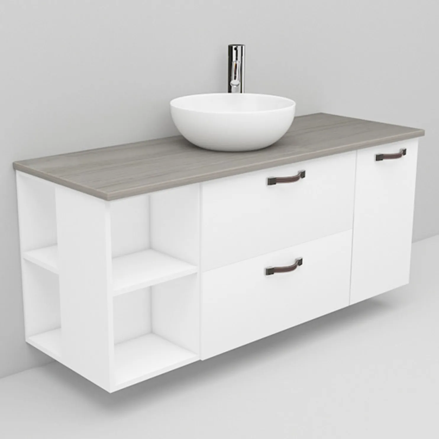 Allaskaappi ja Coast-allas Noro Flexline 173.1 1200 mm marmoritaso valkoinen