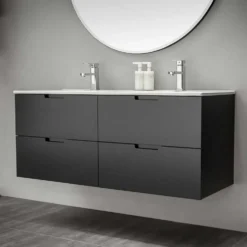 Allaskaappi kaksoisaltaalla Bathlife Glädje 1200 musta