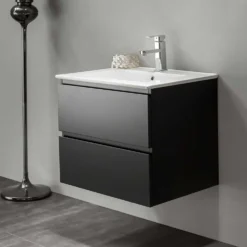 Allaskaappi pesualtaalla Bathlife Eufori, 600-1000 mm, musta