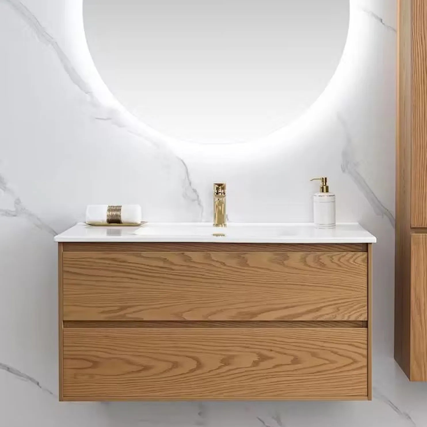 Allaslaatikosto altaalla Bathlife Lättsam 1000 mm tammi