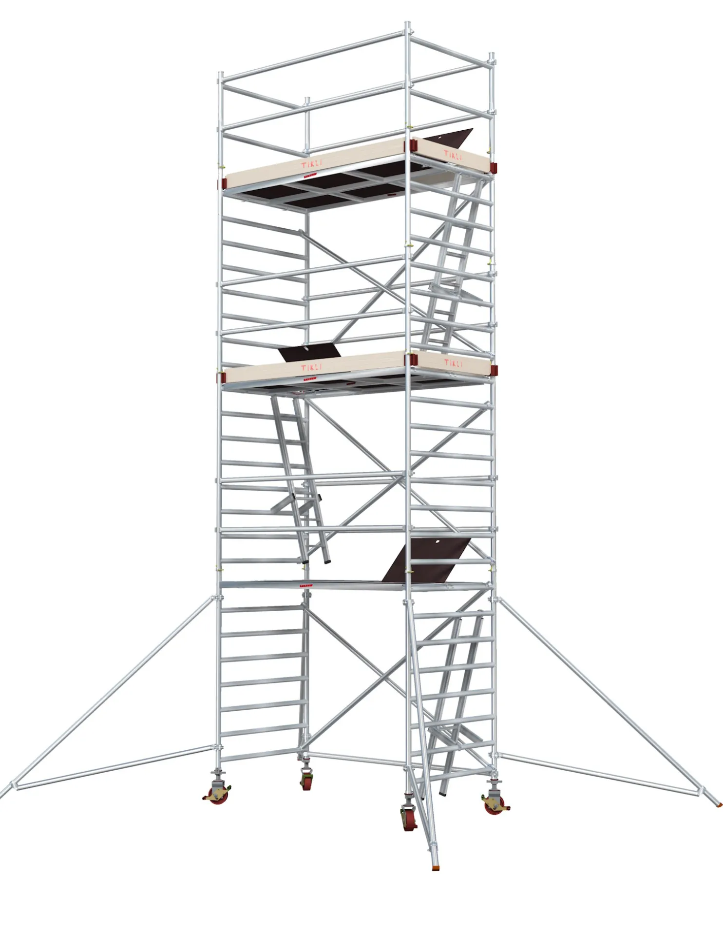Alumiiniteline Tikli Jumbo 9900-6P, tasokorkeus 6.5m, 250x135cm