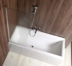Ammeseinä Interia Vilma 600x1400 mm huurrelasi kiiltävä alumiini vasen