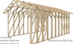 Autokatoksen runkopaketti Timburg, alle 50 m², naulalevyrakenteinen