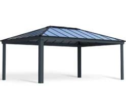 Autokatos Palram-Canopia Colorado, kahdelle autolle, metalli, tummanharmaa/harmaa, eri kokoja