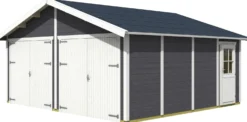 Autotalli Skan Holz Varberg 3 29,9m², eri värejä