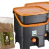 Bokashi keittiökompostori BioProffa Organko tuplapakkaus 16 l musta/oranssi