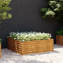 Istutuslaatikko 100x100x36 cm corten-teräs