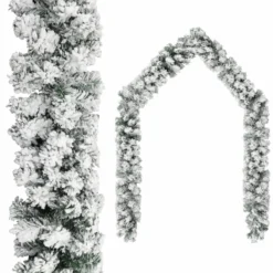 Jouluseppele lumihuurteella, vihreä, 10 m, PVC
