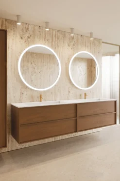 Kaksoisallaskaappi kaksoisaltaalla Hietakari Casa H07, 1980x457x500 mm, valkoinen Corian-allas, eri värejä