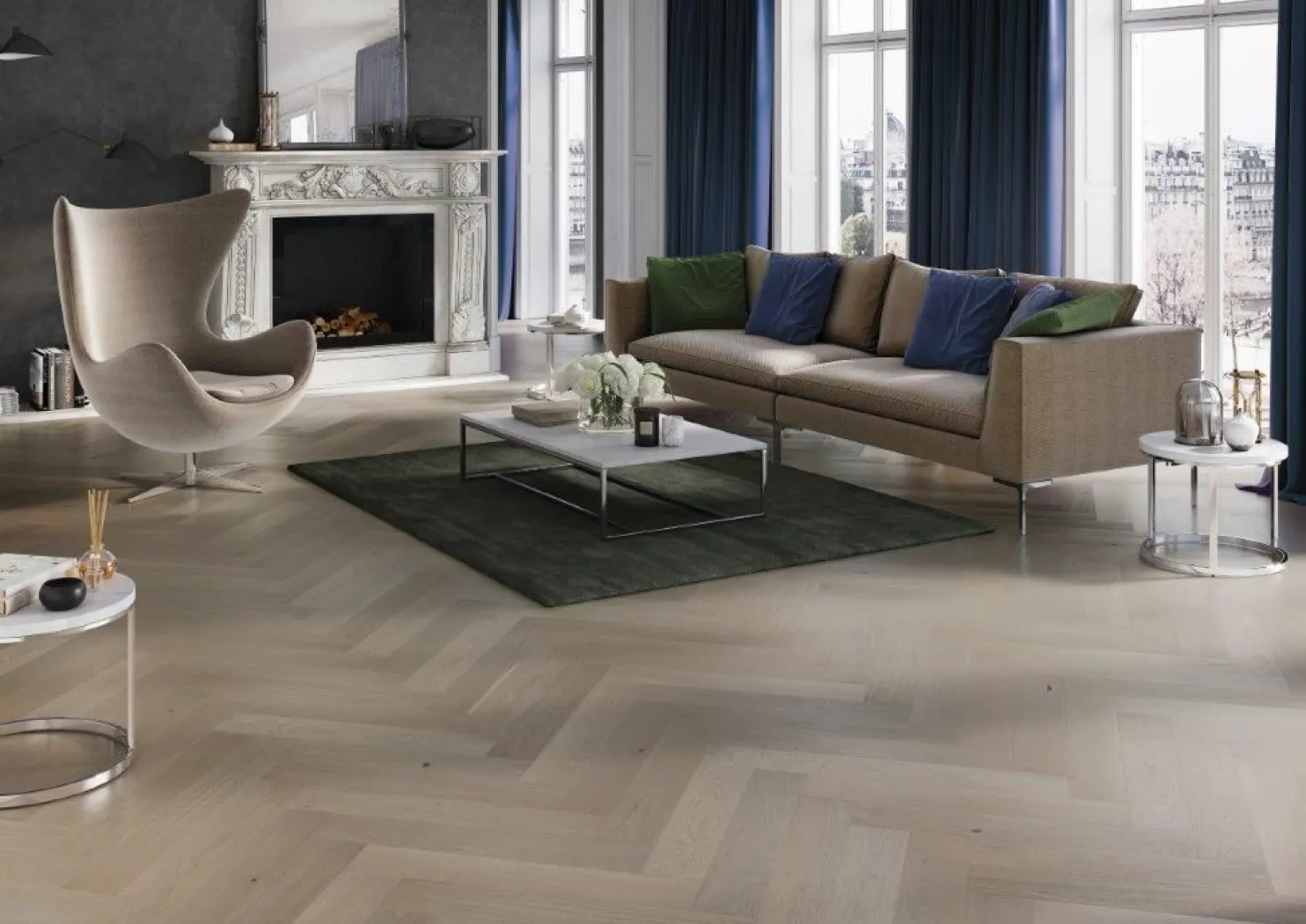 Kalanruotoparketti DomusFlooring Tammi Louvre HB 14x130x725 mm
