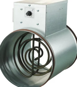 Kanavalämmitin Airsec NK 160-1.2-1 U, 160 mm/1.2 kW, integroitu termostaatti
