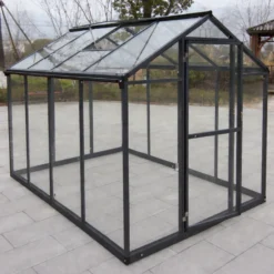 Kasvihuone AB Polar Elegant 4,3m², turvalasit, harmaa alumiinirunko