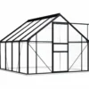 Kasvihuone alumiinirungolla 4,75 m², 190x250x202 cm, antrasiitti