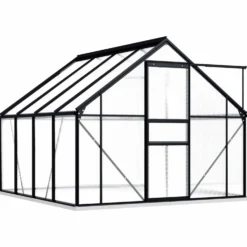 Kasvihuone alumiinirungolla 4,75 m², 190x250x202 cm, antrasiitti