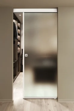 Kattokiinnitteinen liukuovi Hietakari Inne C1N New York, soft closing -mekanismilla, mittatilaus, eri vaihtoehtoja