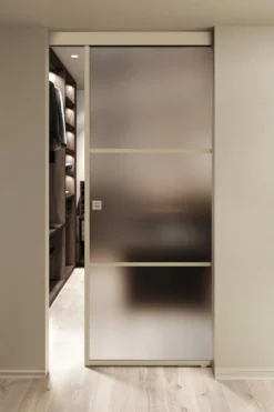 Kattokiinnitteinen liukuovi Hietakari Inne C1T Tokyo, soft closing -mekanismilla, mittatilaus, eri vaihtoehtoja
