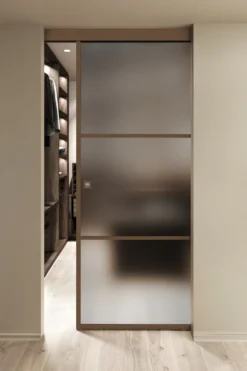Kattokiinnitteinen liukuovi Hietakari Inne C1T Tokyo, soft closing -mekanismilla, mittatilaus, eri vaihtoehtoja