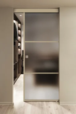 Kattokiinnitteinen liukuovi Hietakari Inne C1T Tokyo, soft closing -mekanismilla, mittatilaus, eri vaihtoehtoja