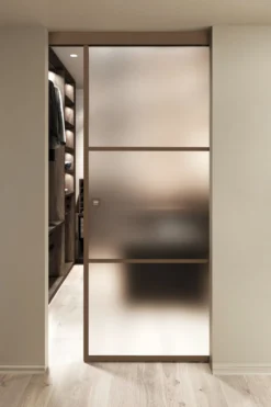 Kattokiinnitteinen liukuovi Hietakari Inne C1T Tokyo, soft closing -mekanismilla, mittatilaus, eri vaihtoehtoja