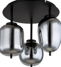 Kattovalaisin Globo Blacky Ø46cm, 3-osainen, musta/savu