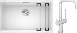 Keittiöallas Blanco Etagon 700-U ja Lapetek Lino-A keittiöhana APK-liitäntä eri värejä