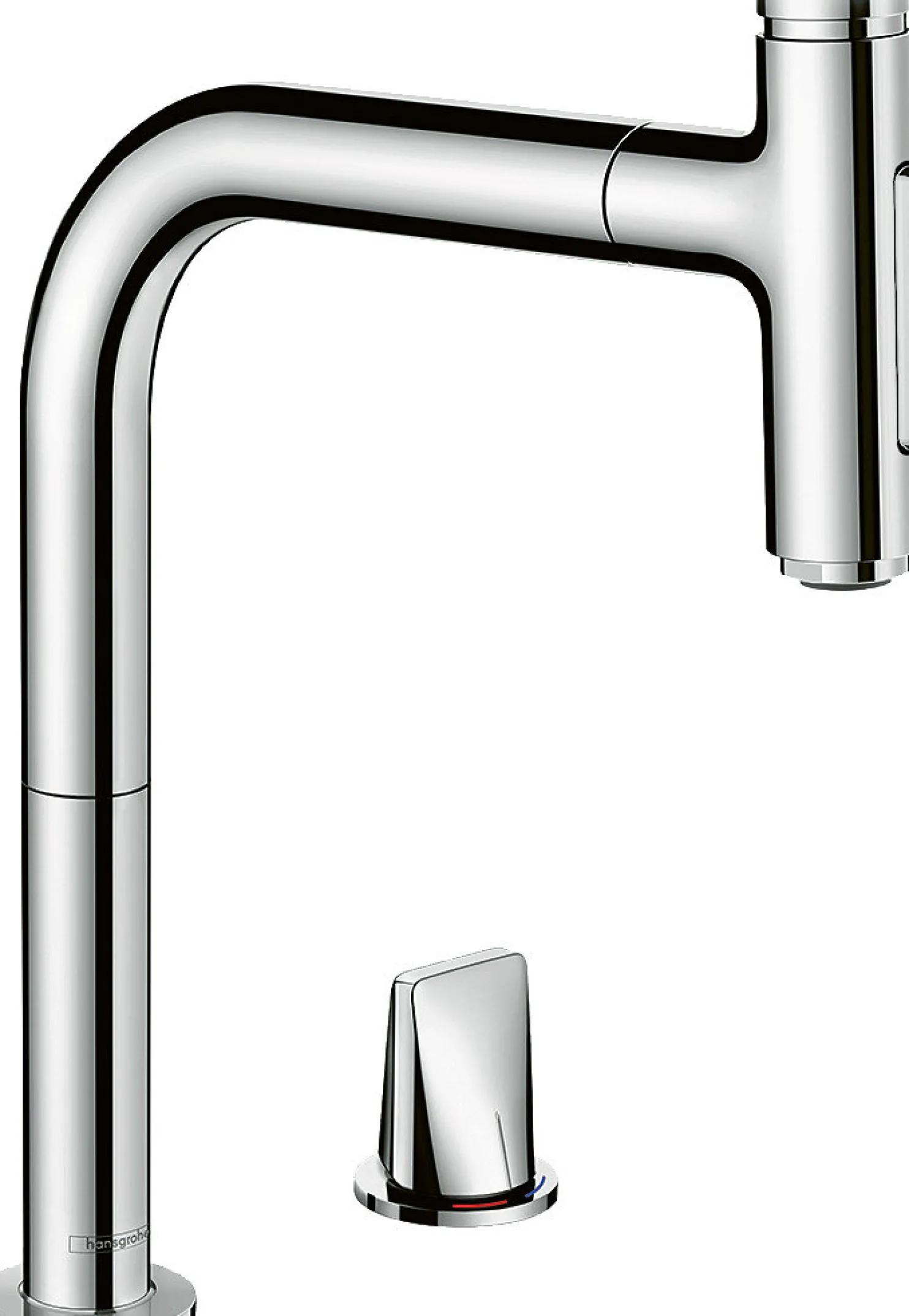 Keittiöhana Hansgrohe Metris Select M71 2-osainen 200 2jet, ulosvedettävä juoksuputki, sBox letkukotelo, kromi