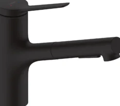 Keittiöhana Hansgrohe Zesis M33 150, metallinen ulosvedettävä juoksuputki, 2 jet, sBox, mattamusta