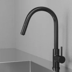 Keittiöhana Scandtap Steel Access Shadow ulosvedettävällä suuttimella