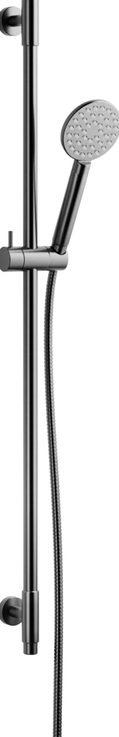 Käsisuihkusetti Tapwell ARM100 Brushed Black Chrome, säädettävät seinäkiinnikkeet, harjattu musta kromi