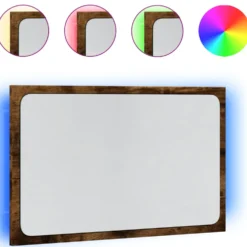 Kylpyhuoneen peili LED-valoilla, koot 60x8,5x37 cm ja 60x8,5x38 cm, eri värejä (07779)