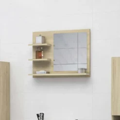 Kylpyhuonepeili sonoma-tammi 60x10,5x45cm lastulevy