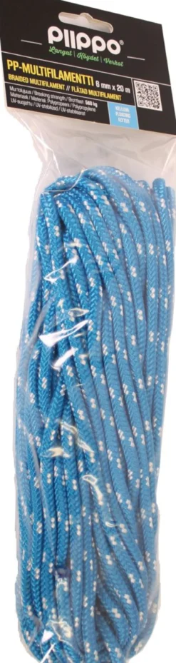 Köysi Piippo palmikoitu PP-multifilament sininen 6mm x 20m
