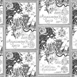 Lastenhuoneen tapetti Sandudd Muumi 5348-1, musta/valkoinen, non-woven