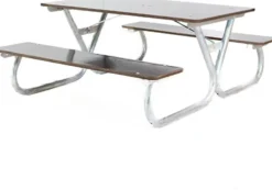 Lasten piknik-pöytäryhmä Eden Wood Robust Lek, 4 henkilölle, ruskea