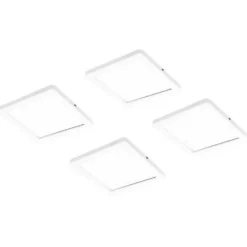 LED-kalustevalaisin Limente Flat 12 LUX 4 kpl + virtalähde valkoinen/musta