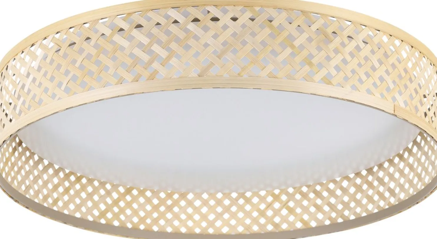 LED-Plafondi Eglo Luppineria 24W Ø38cm valkoinen/puu