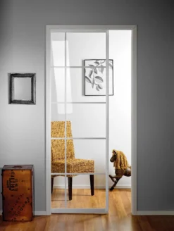 Liukuovi seinän sisään Stella Pocket Door M11 ristikko 1125x2040mm valkoinen