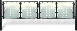 Musta kaksiovinen aitaportti 300x150cm
