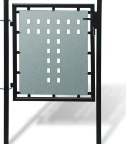 Musta yksiovinen aitaportti 100x125cm