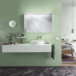 Peilikaappi LED-valaisimella Bathlife Glänsa 1000 mm valkoinen