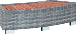 Porealtaan porras harmaa polyrottinki 92x45x25 cm