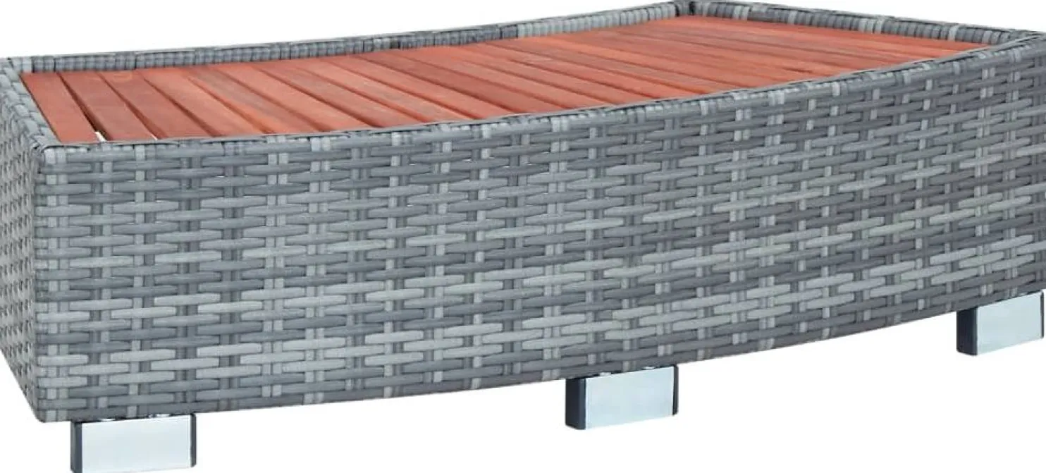 Porealtaan porras harmaa polyrottinki 92x45x25 cm
