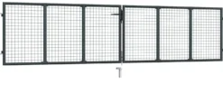 Puutarhaportti galvanoitu teräsverkko 400x125cm harmaa