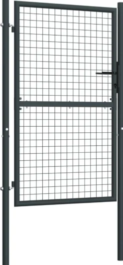 Puutarhaportti galvanoitu teräsverkko 100x250cm harmaa
