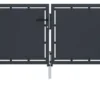 Puutarhaportti teräs 300x75cm umpinainen antrasiitti