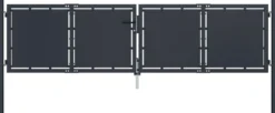Puutarhaportti teräs 300x75cm umpinainen antrasiitti