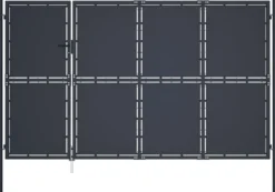 Puutarhaportti teräs 350x200cm umpinainen antrasiitti